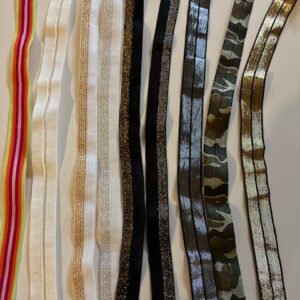 Metallic Fold over Elastic Trim - 3 yd pkg